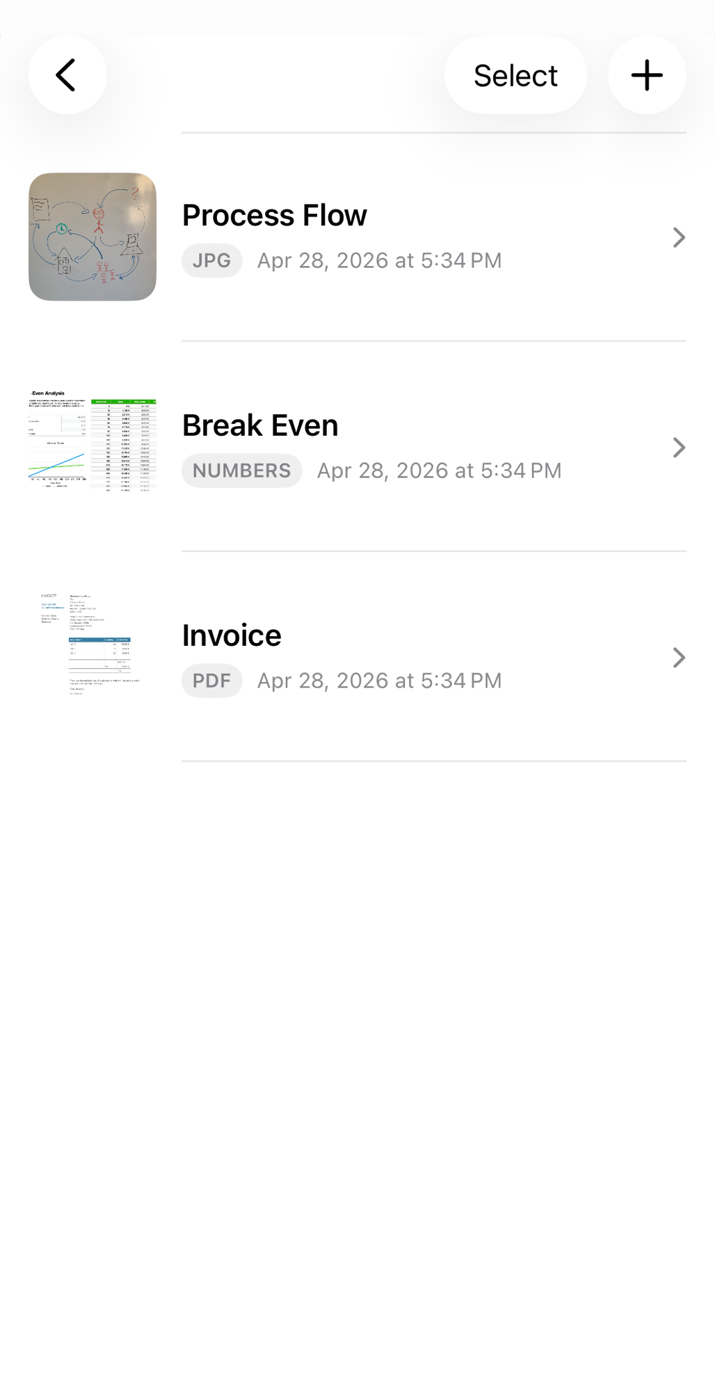 MinuteTaker attachments with photos, spreadsheets, and PDF files